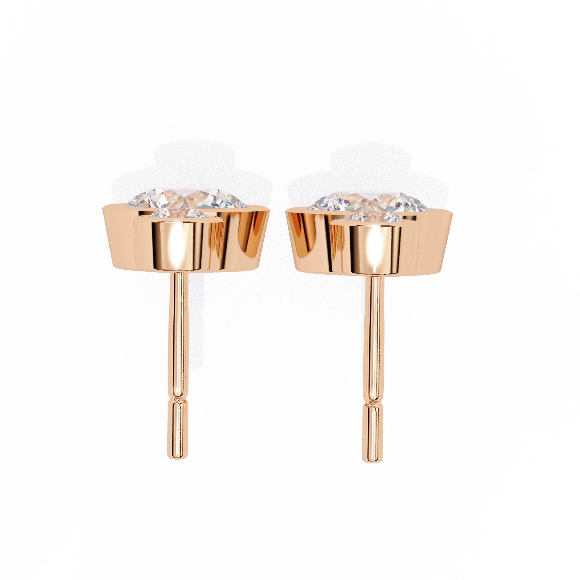 Solitairekart 1.83ct Two-Stone Bezel Drop Natural Diamond Earrings-H Color, VS1 Clarity